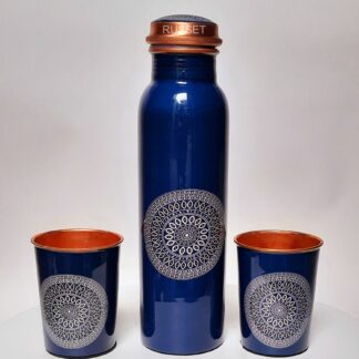 copper water bottle with glass