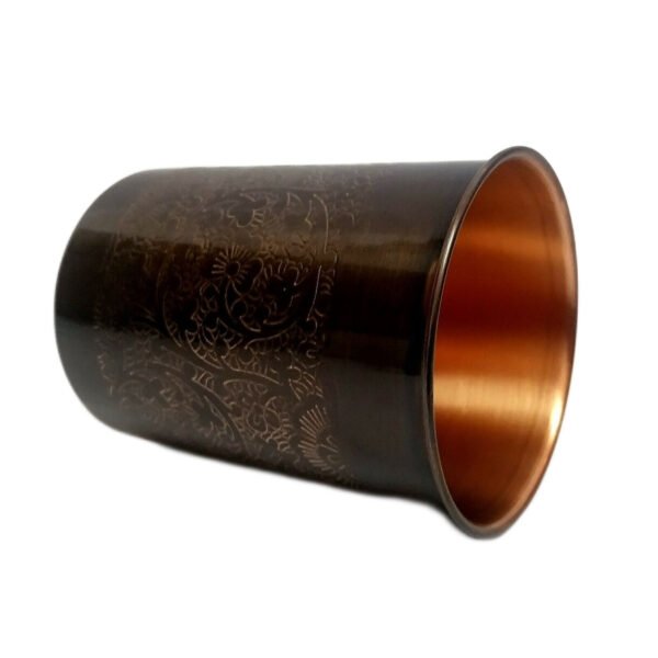 black etched copper glass
