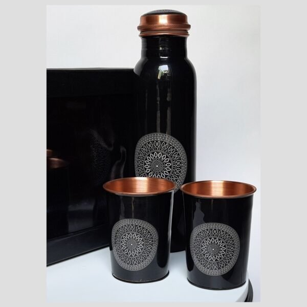 black meena copper water bottle gift sets