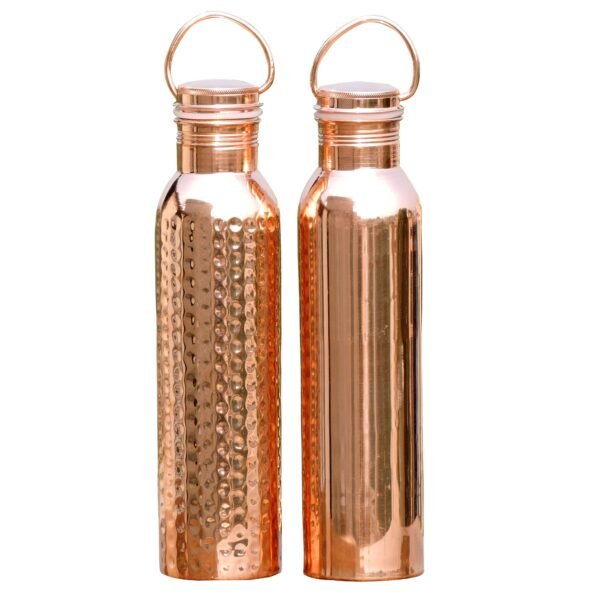 Bronze Copper Bottle Combo Set Plain & Hammered