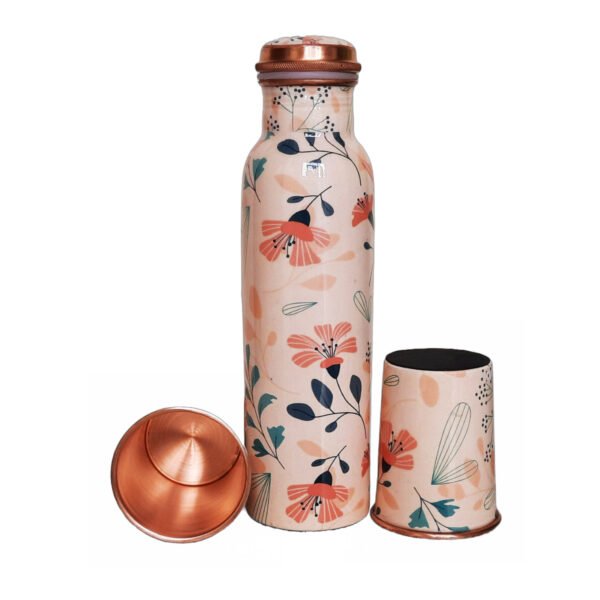 peach base floral copper bottle gift sets